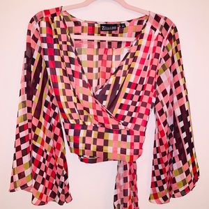 Multi Colored Bell Sleeve Blouse